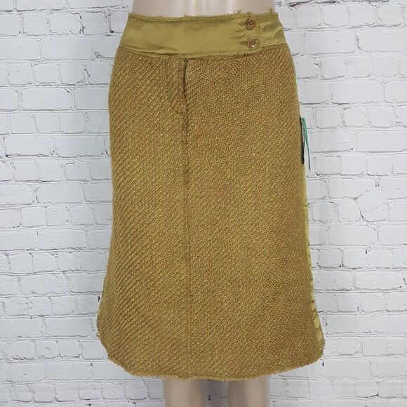 philosophy di Alberta Ferretti Tweed Olive Skirt 8 - Picture 1 of 6